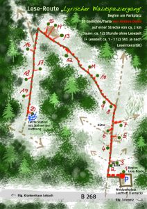 Lese-Route zum Lyrischen Waldspaziergang in Lebach, Waldgedichte2020
