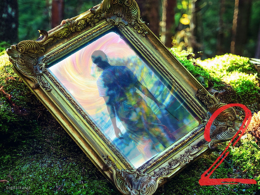 Ein Labyrinth mit einem Roten Faden der Ariadne, der Weg führt in die Mitte