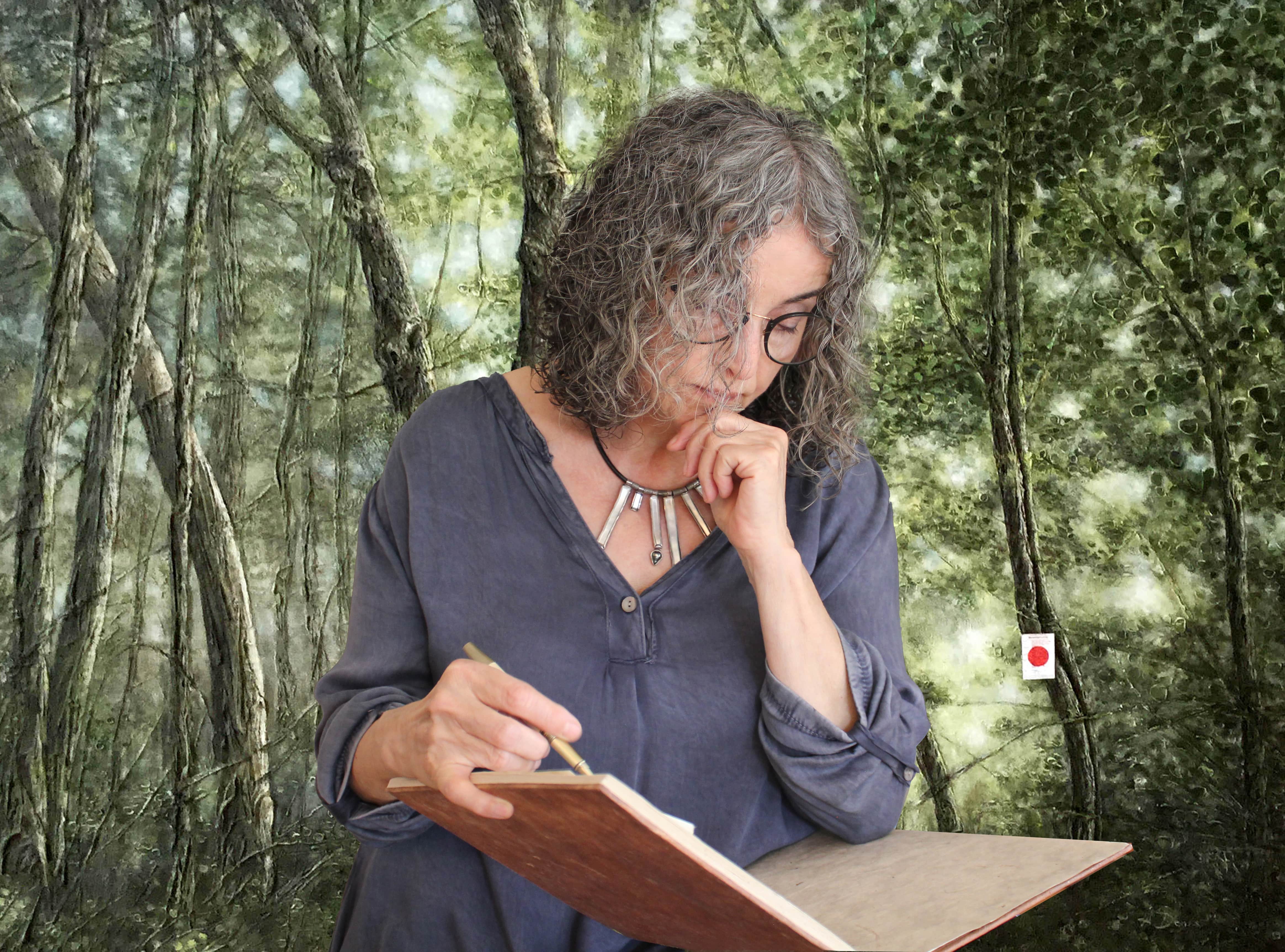 SR-Besuch im Atelier von Andrea Denis - beim Malen im Künstler-Atelier